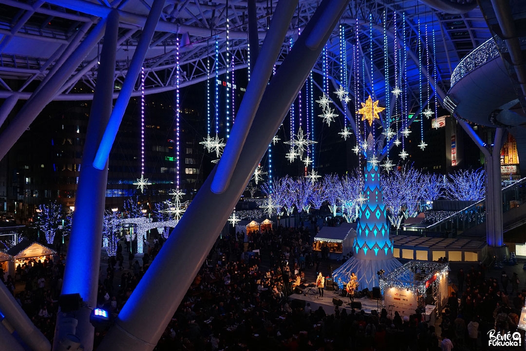 Les illuminations de la gare de Hakata, Fukuoka