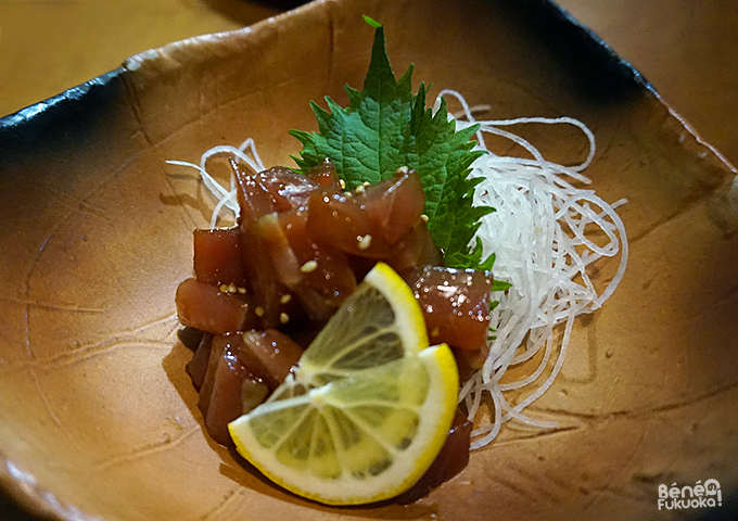 Sashimi mariné de thon