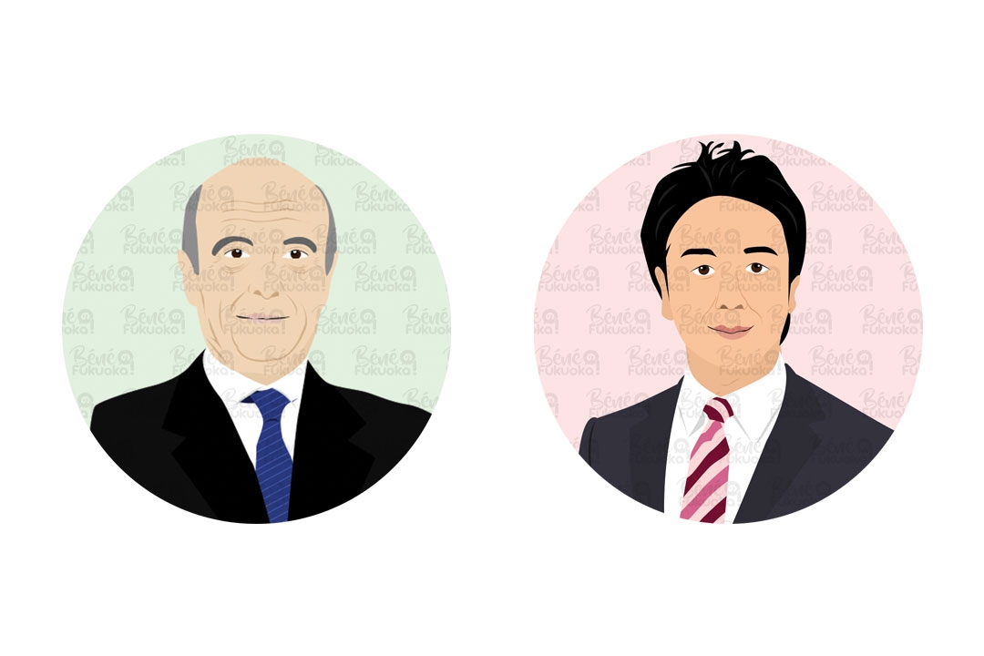 Illustration d'Alain Juppé et de Soichiro Takachima