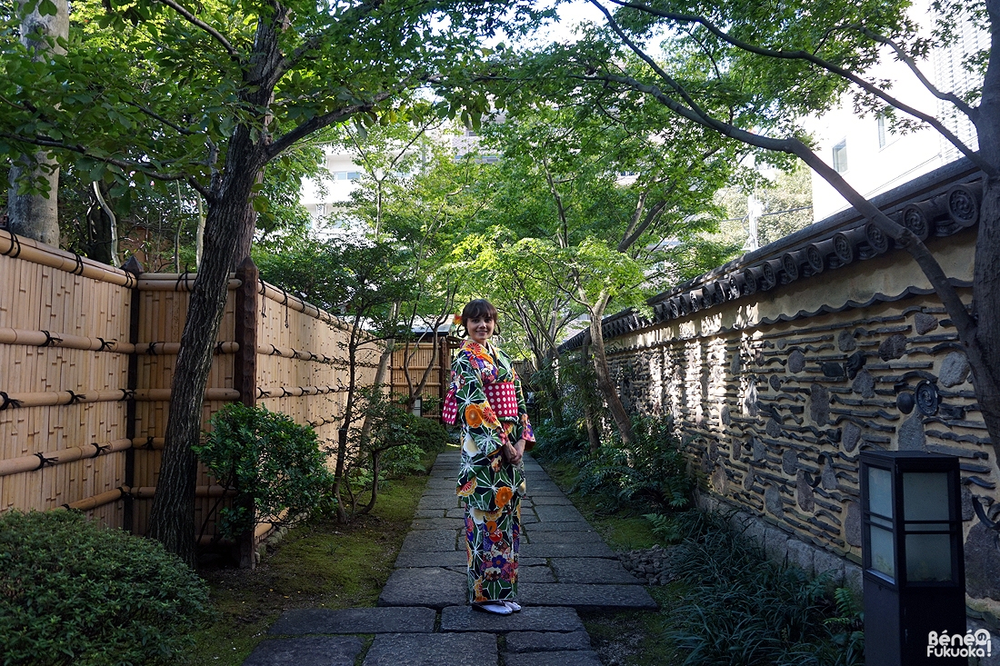 Kimono au jardin Rakusuien, Fukuoka