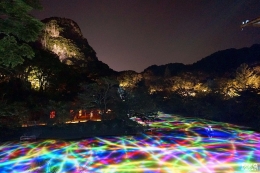 Drawing on the Water Surface Created by the Dance of Koi and Boats – Mifuneyama Rakuen Pond