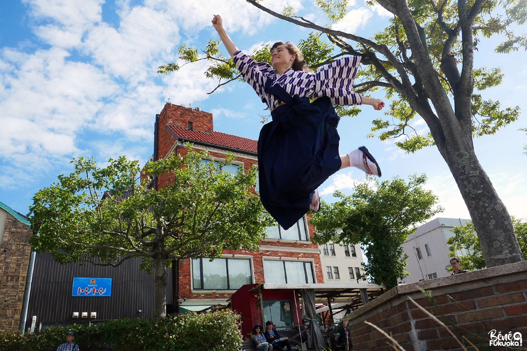 Béné no Fukuoka, blogueuse Japon en kimono, Mojikô, Fukuoka