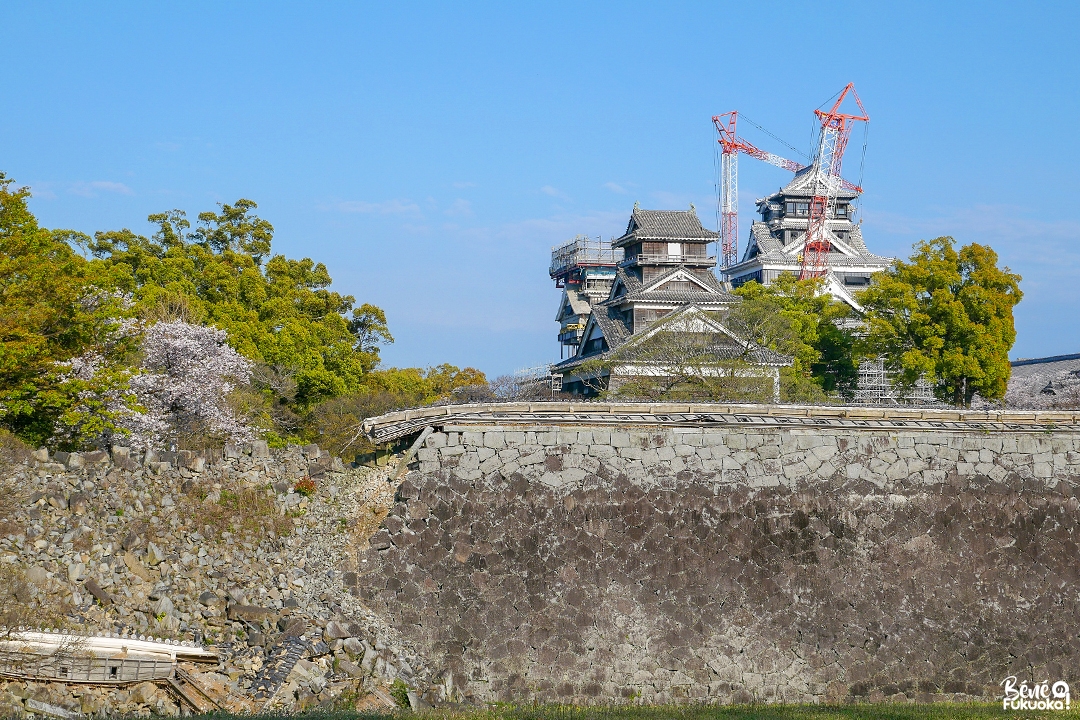 Les travaux du château de Kumamoto en 2019