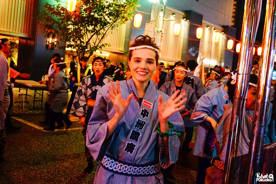 J'ai participé à Nakasu Kunihiro Onna Mikoshi, festival de Nakasu, Fukuoka