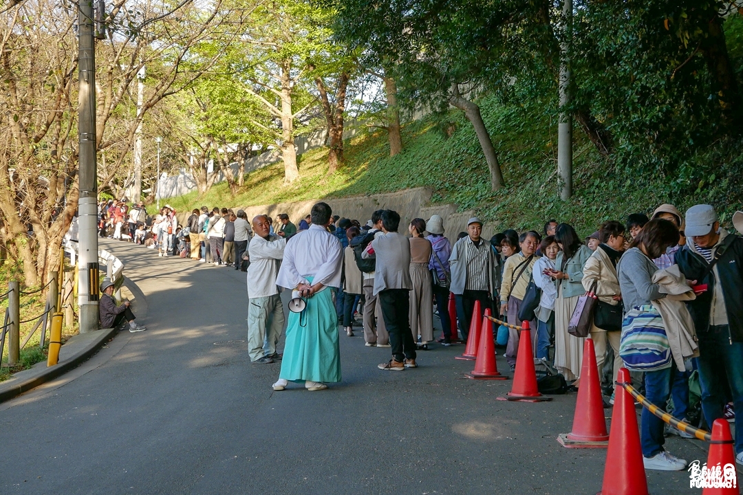 File d'attente pour Hikari no Michi, sanctuaire Miyajidake, Fukuoka