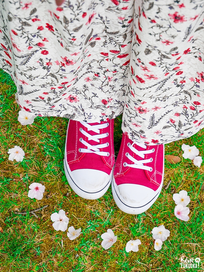Vêtements japonais pour hanami, Fukuoka