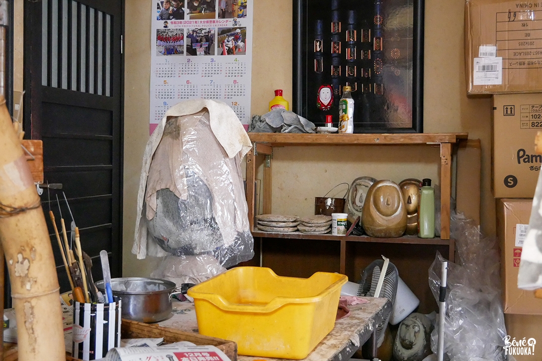Atelier Gôto qui fabrique les Hime daruma (Taketa, préfecture d'Ôita)