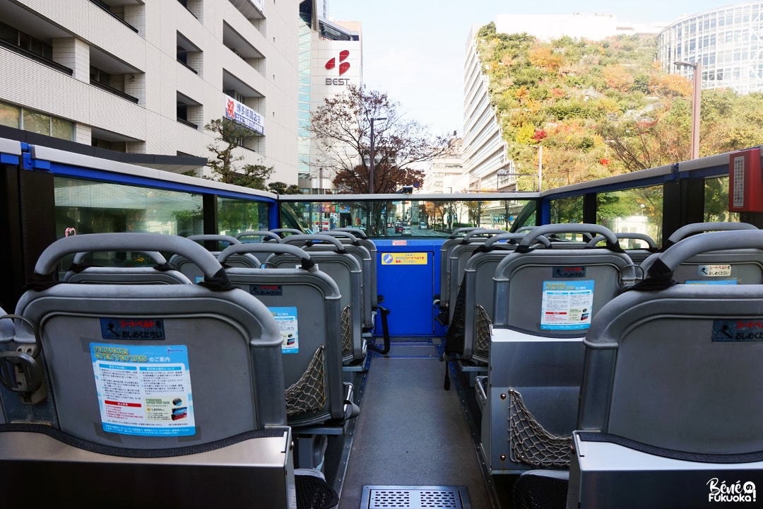 Les sièges du Fukuoka Open Top Bus