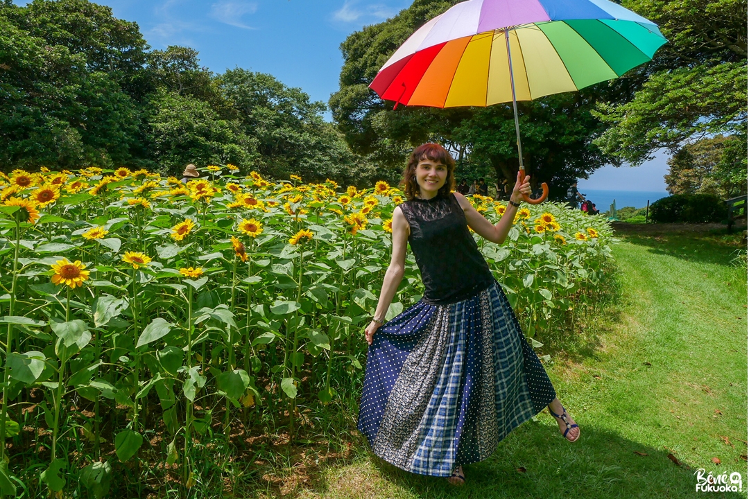 Béné no Fukuoka ! en visite au parc de l'île Nokonoshima, Fukuoka