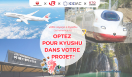 Projet "Optez pour Kyûshû" par Japan Airlines, JR Kyûshû, l'aéroport de Kumamoto et l'Office du Tourisme de Kyûshû